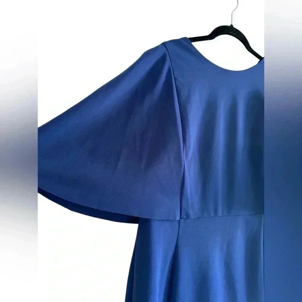 Lauren Ralph Lauren Navy Blue Flutter Crepe Dress - Picture 4 of 16